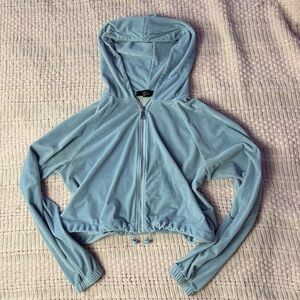 Forever 21 Light Blue Zip-Up Hoodie